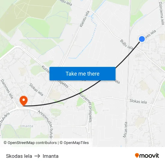 Skodas Iela to Imanta map