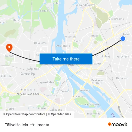 Tālivalža Iela to Imanta map