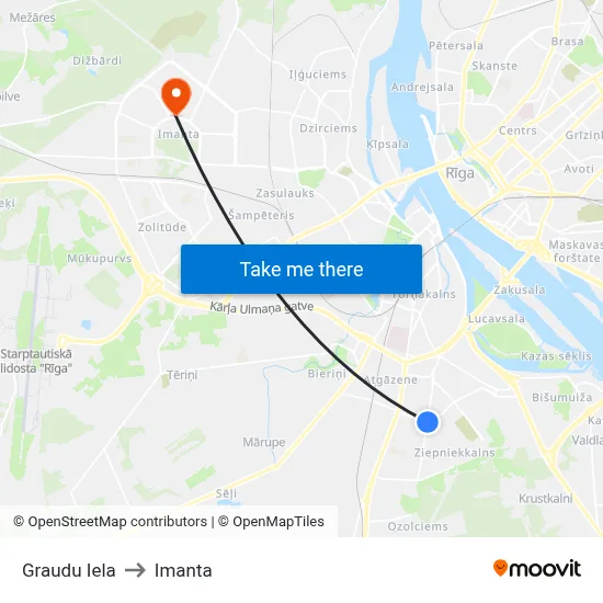 Graudu Iela to Imanta map