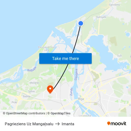 Pagrieziens Uz Mangaļsalu to Imanta map