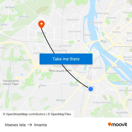 Irbenes Iela to Imanta map