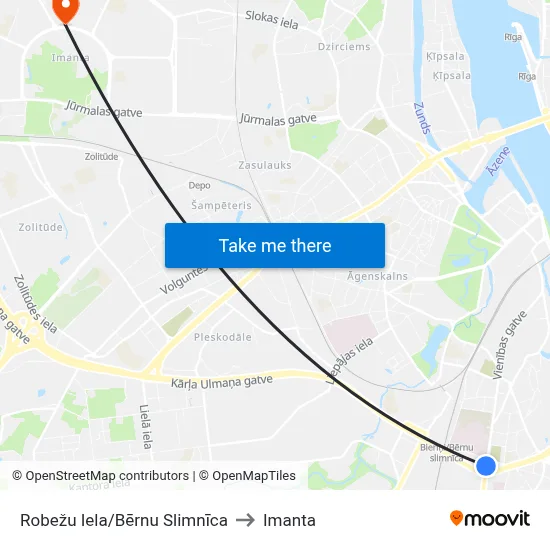 Robežu Iela/Bērnu Slimnīca to Imanta map