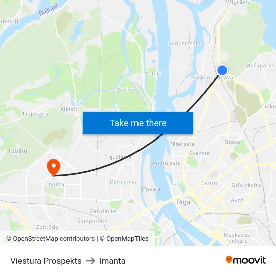 Viestura Prospekts to Imanta map