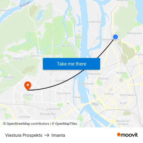 Viestura Prospekts to Imanta map
