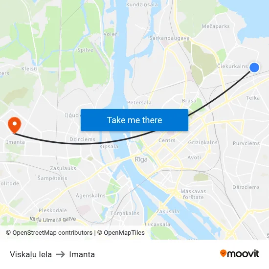 Viskaļu Iela to Imanta map