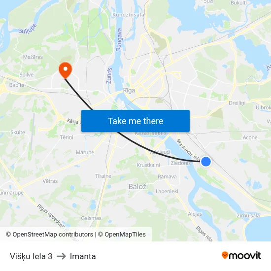 Višķu Iela 3 to Imanta map