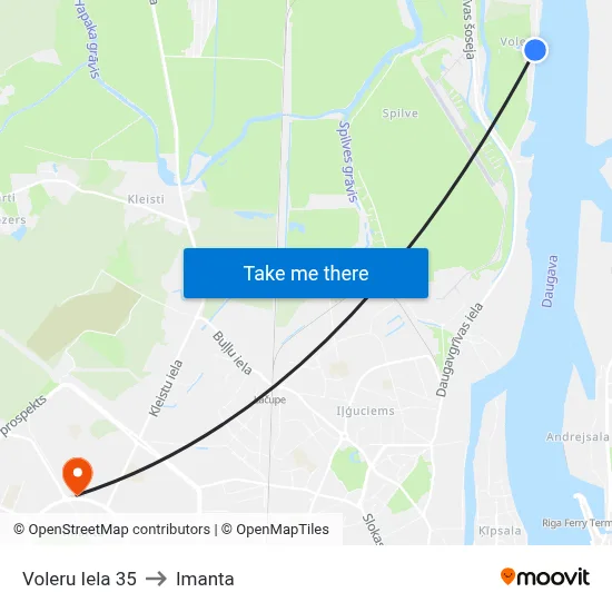 Voleru Iela 35 to Imanta map