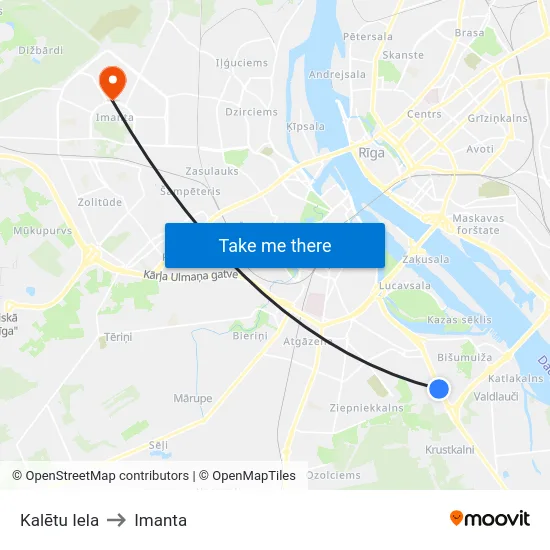 Kalētu Iela to Imanta map