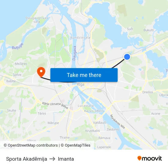 Sporta Akadēmija to Imanta map