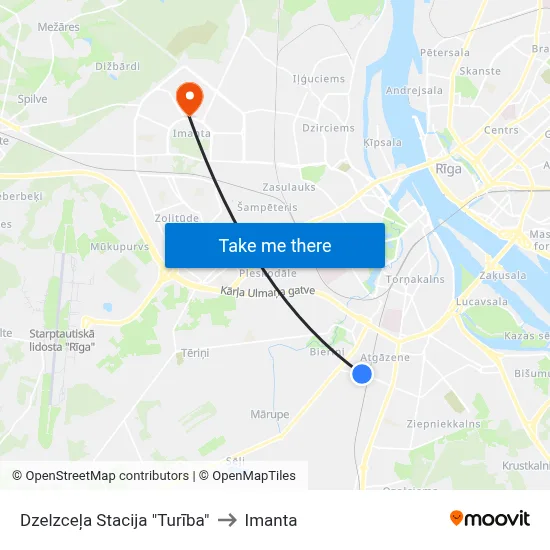 Dzelzceļa Stacija "Turība" to Imanta map