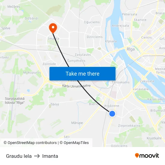 Graudu Iela to Imanta map