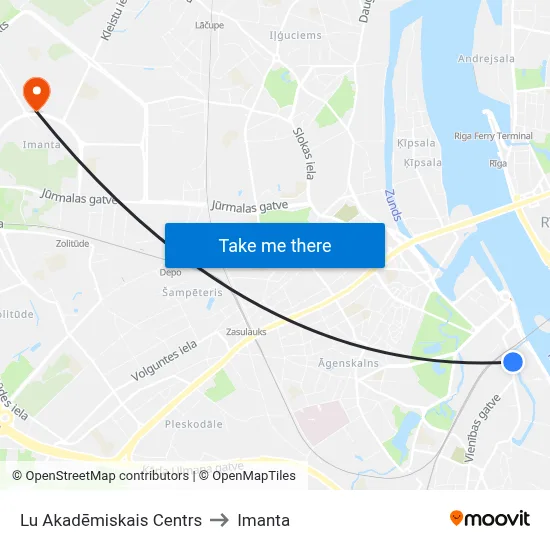 Lu Akadēmiskais Centrs to Imanta map