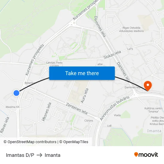 Imantas D/P to Imanta map