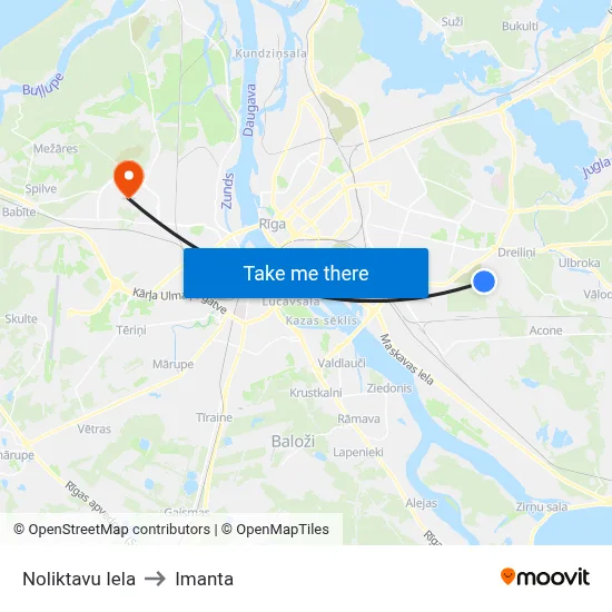 Noliktavu Iela to Imanta map