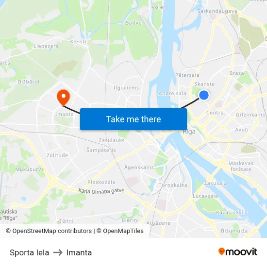 Sporta Iela to Imanta map