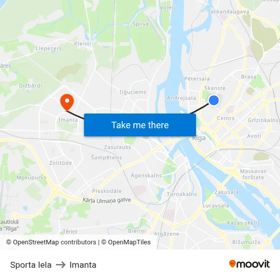 Sporta Iela to Imanta map