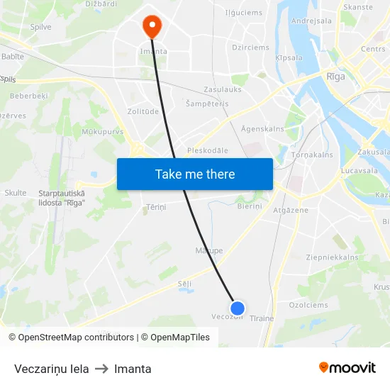 Veczariņu Iela to Imanta map