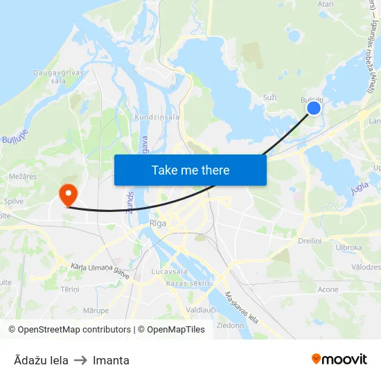 Ādažu Iela to Imanta map