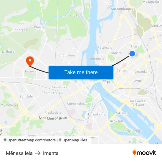 Mēness Iela to Imanta map