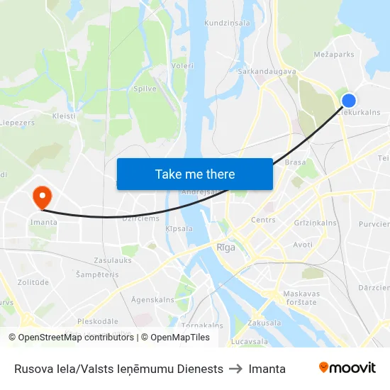 Rusova Iela/Valsts Ieņēmumu Dienests to Imanta map