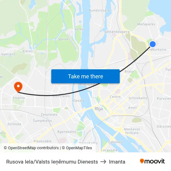 Rusova Iela/Valsts Ieņēmumu Dienests to Imanta map