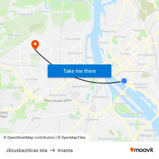 Jēzusbaznīcas Iela to Imanta map