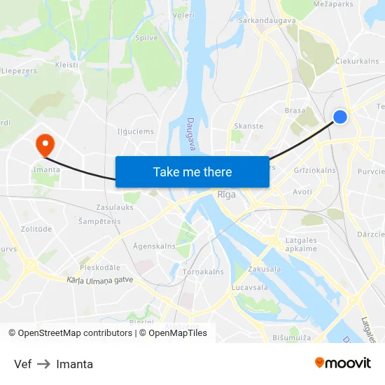 Vef to Imanta map