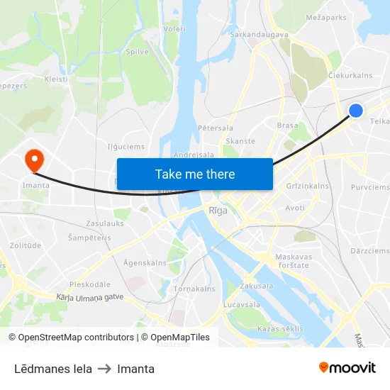 Lēdmanes Iela to Imanta map