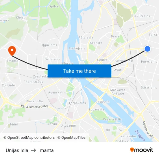 Ūnijas Iela to Imanta map