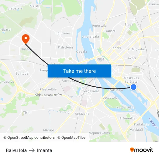 Balvu Iela to Imanta map