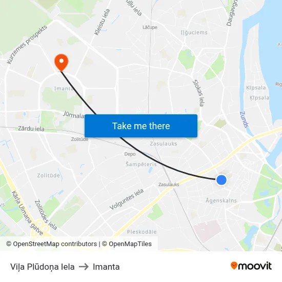 Viļa Plūdoņa Iela to Imanta map