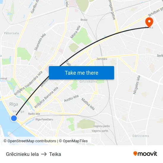 Grēcinieku Iela to Teika map