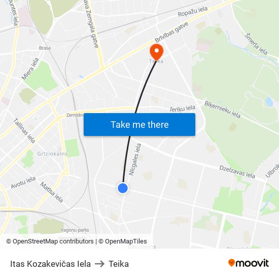 Itas Kozakevičas Iela to Teika map