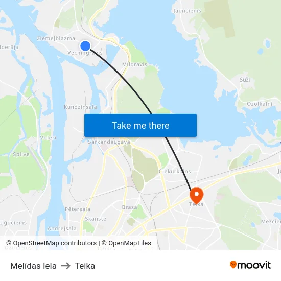 Melīdas Iela to Teika map