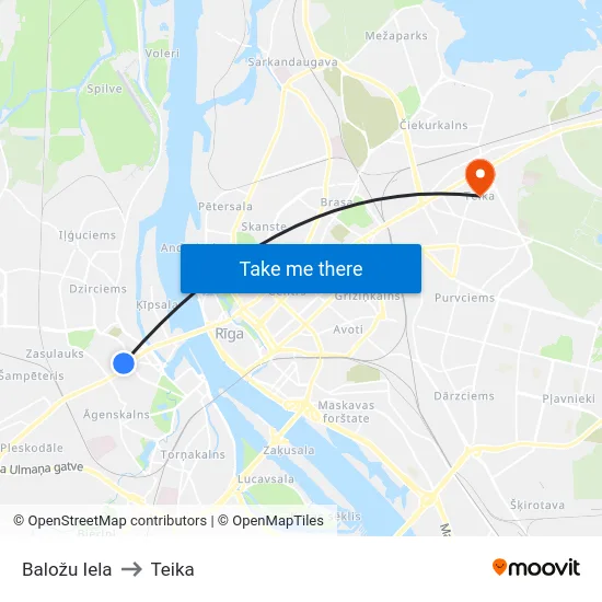 Baložu Iela to Teika map