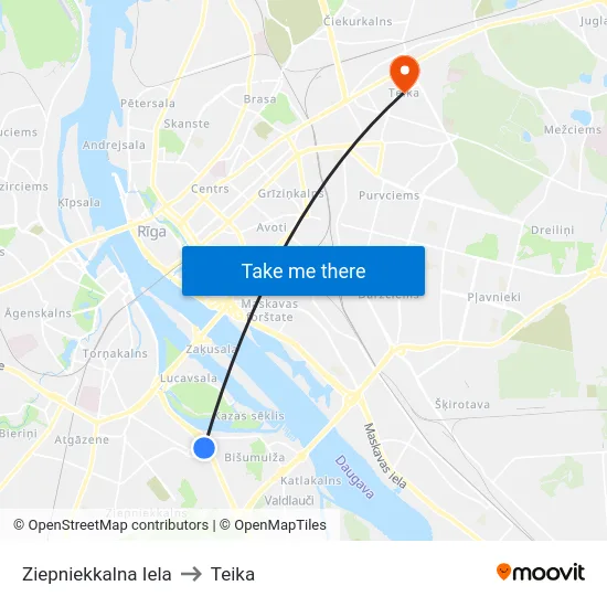 Ziepniekkalna Iela to Teika map
