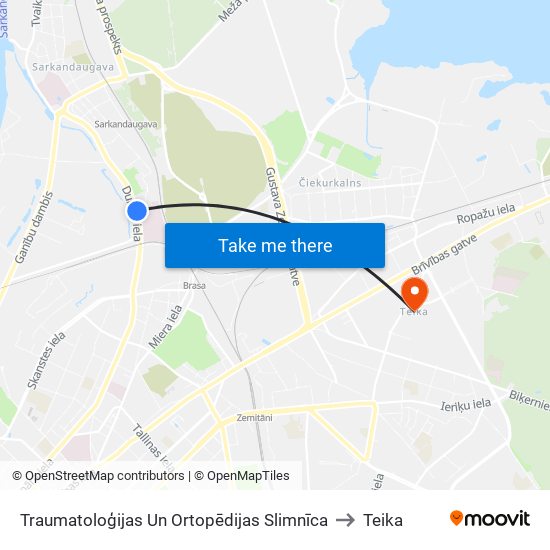 Traumatoloģijas Un Ortopēdijas Slimnīca to Teika map