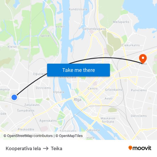 Kooperatīva Iela to Teika map