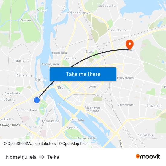 Nometņu Iela to Teika map