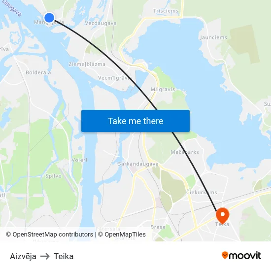 Aizvēja to Teika map