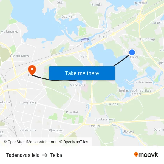 Tadenavas Iela to Teika map