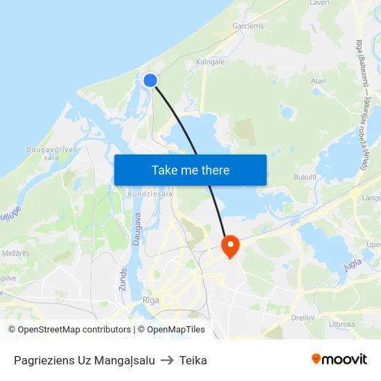 Pagrieziens Uz Mangaļsalu to Teika map