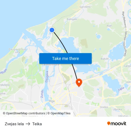 Zvejas Iela to Teika map