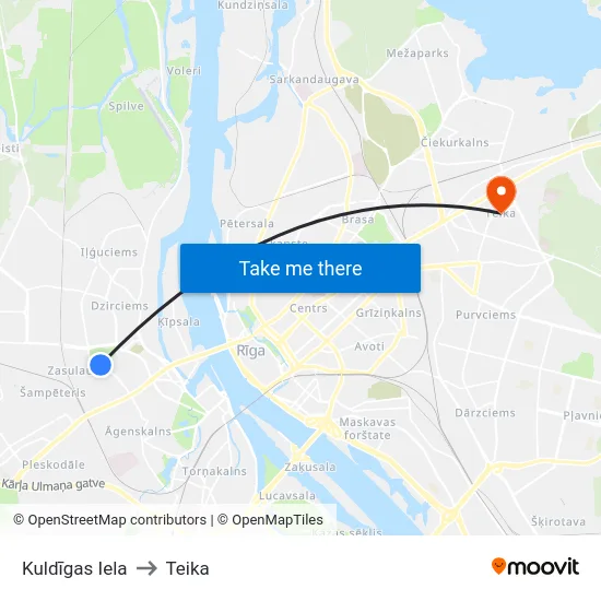 Kuldīgas Iela to Teika map