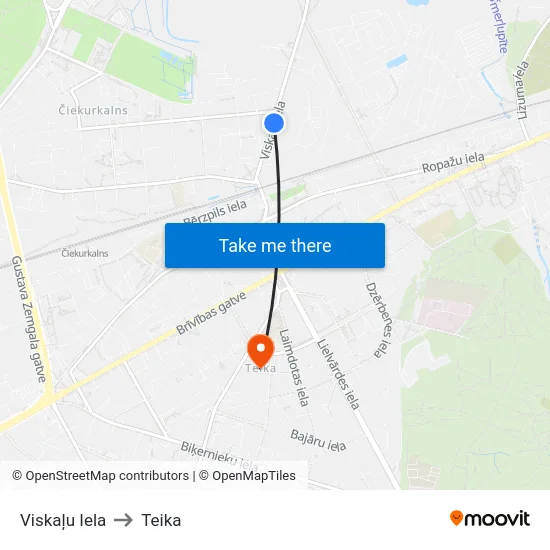 Viskaļu Iela to Teika map