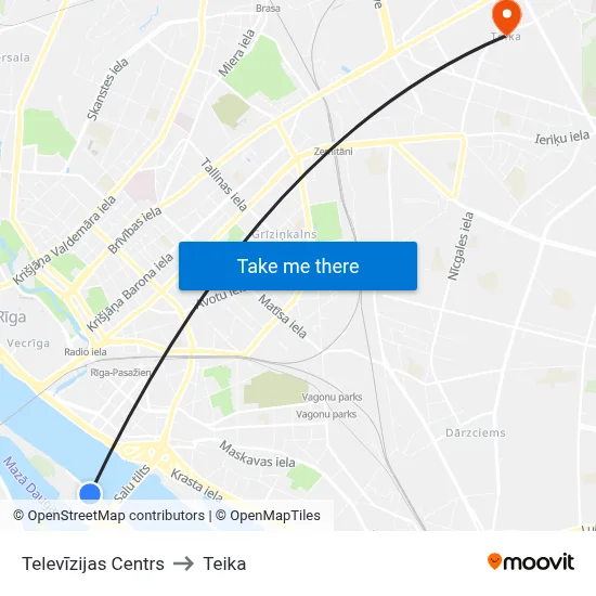 Televīzijas Centrs to Teika map