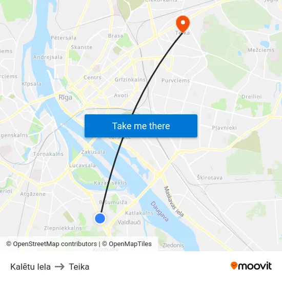 Kalētu Iela to Teika map