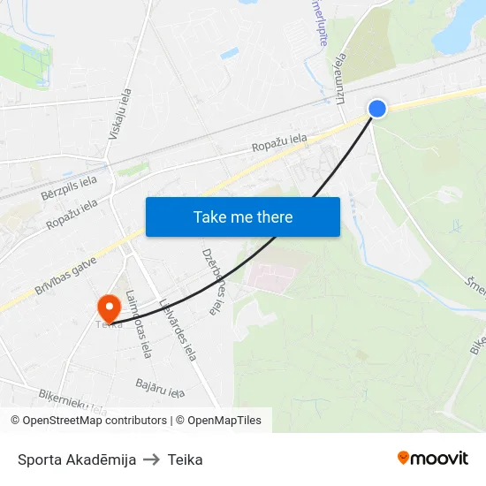Sporta Akadēmija to Teika map