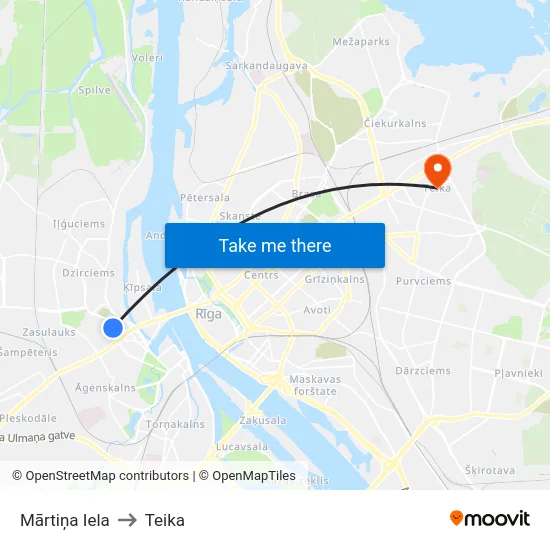 Mārtiņa Iela to Teika map
