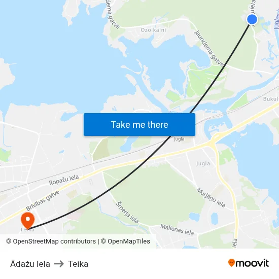 Ādažu Iela to Teika map